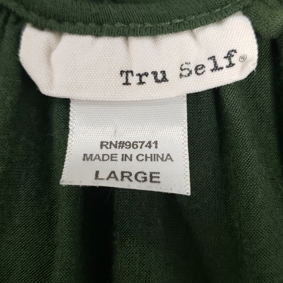 TRU Self Cold Shoulder Tunic Bell Sleeve Green EUC - Picture 6 of 12